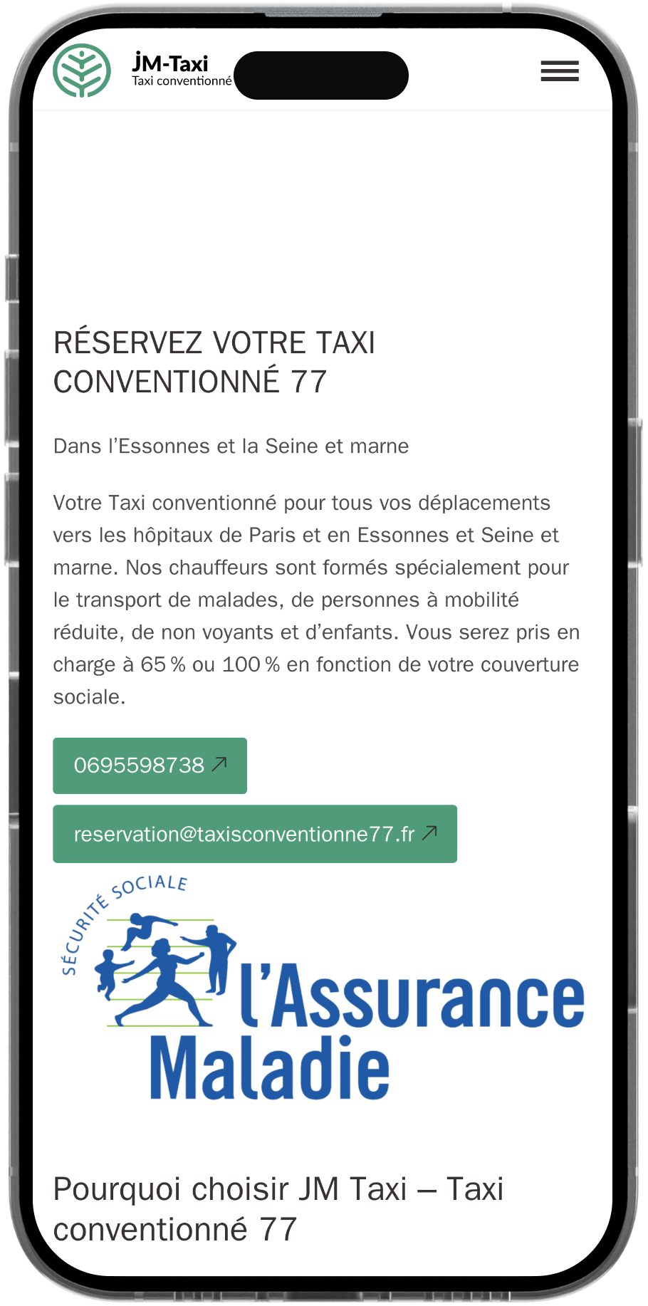 RÉSERVEZ VOTRE TAXI CONVENTIONNÉ 77